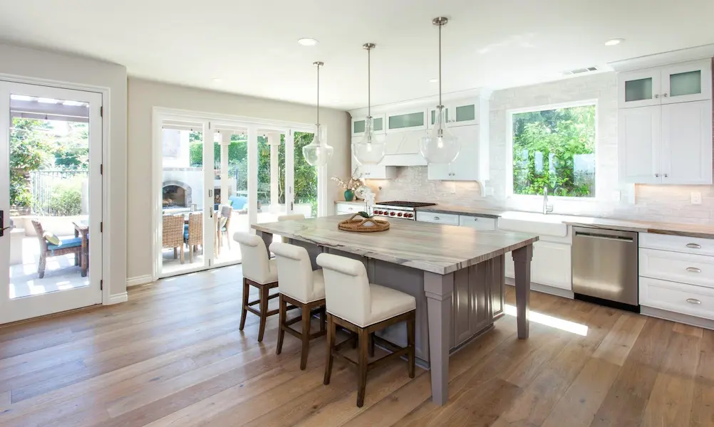 Kitchen with outdoor renovation